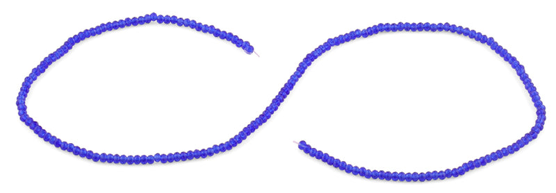 2mm Dark Blue Faceted Rondelle Crystal Beads