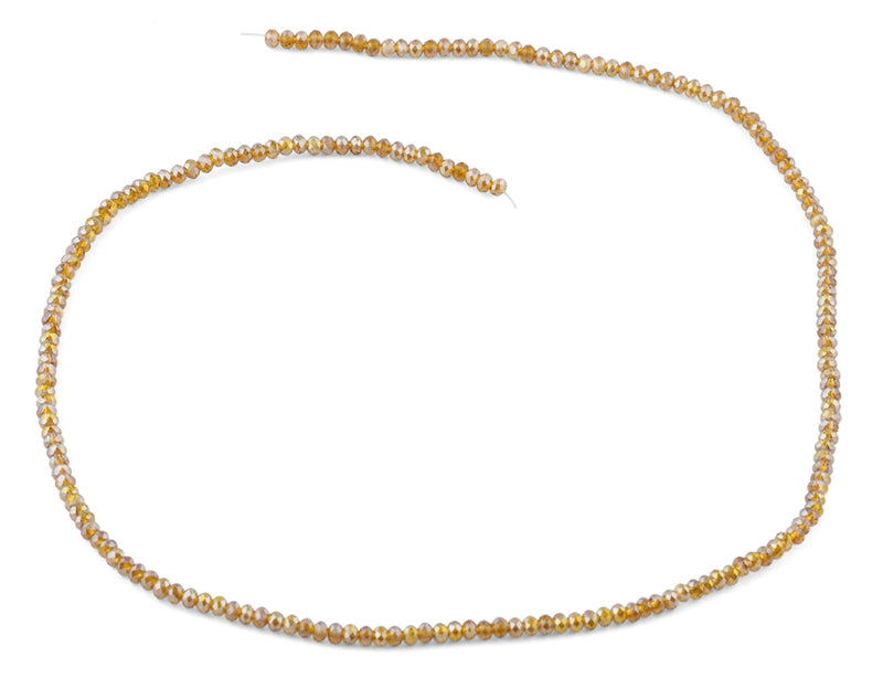 2mm Tan Faceted Rondelle Crystal Beads