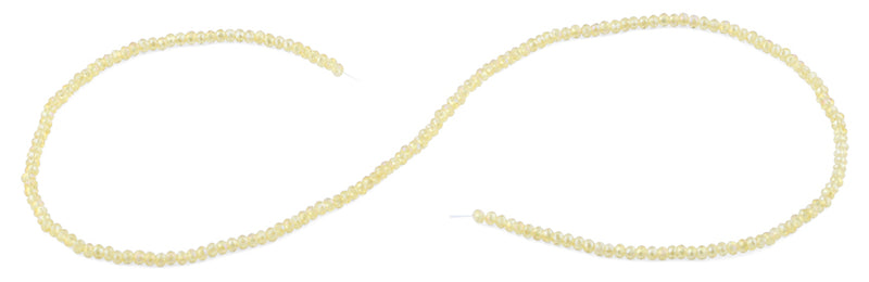 2mm Yellow Faceted Rondelle Crystal Beads