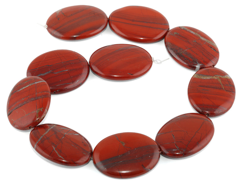 30x40MM Red Stripe Jasper Oval Gemstone Beads