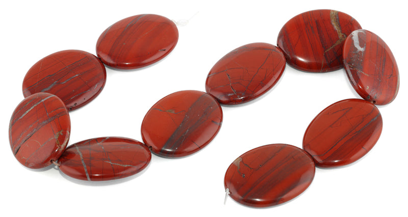 30x40MM Red Stripe Jasper Oval Gemstone Beads