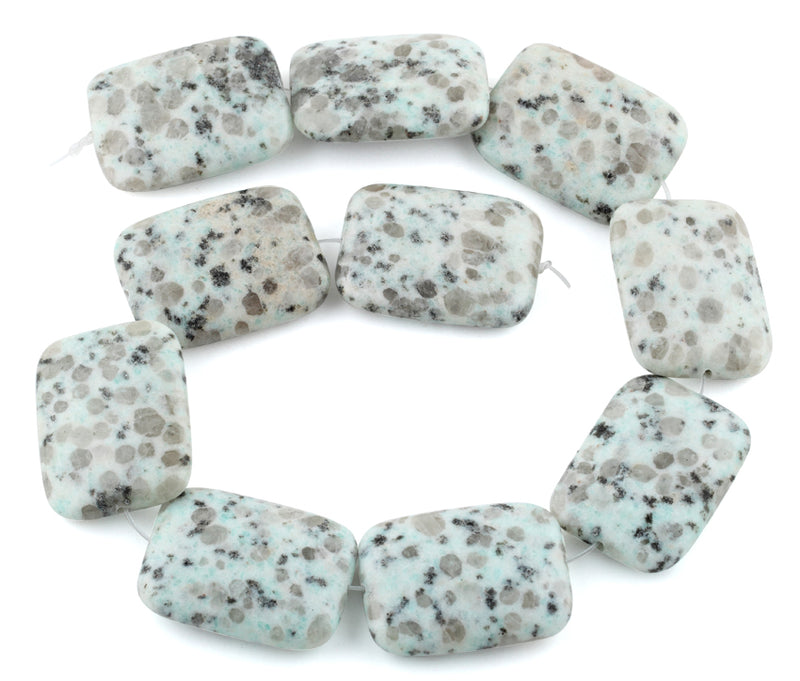 30x40MM Sesame Puffy Rectangular Gemstone Beads