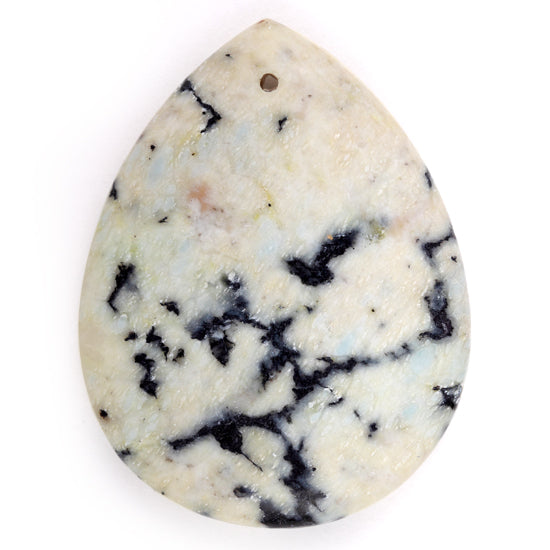 35X45MM White Turquoise Jasper Drop Gem Stone Pendant
