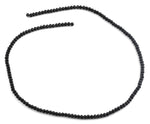 3mm Black Faceted Rondelle Glass Beads