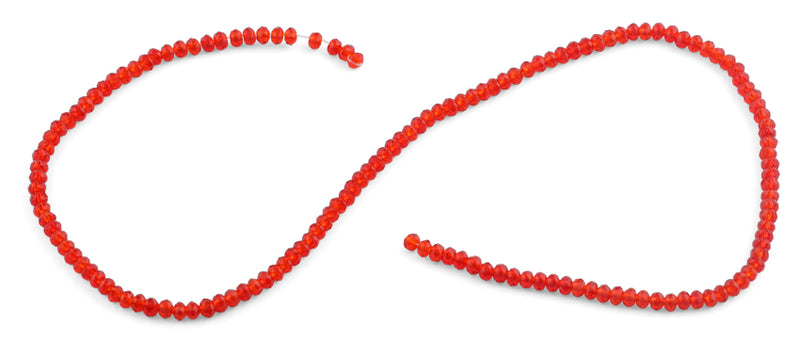 3mm Clear Red Faceted Rondelle Glass Beads