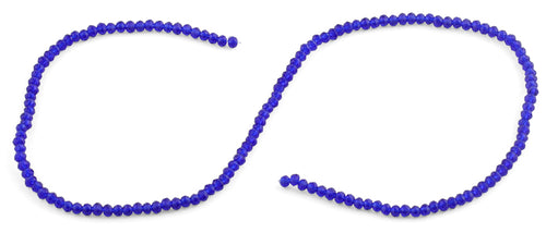 3mm Dark Blue Faceted Rondelle Glass Beads