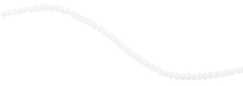 3mm Frosted White Faceted Rondelle Glass Beads