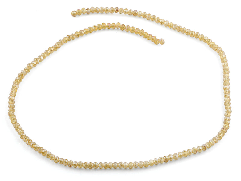3mm Gold Faceted Rondelle Glass Beads