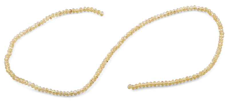 3mm Gold Faceted Rondelle Glass Beads