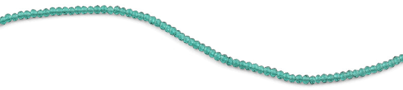 3mm Green Faceted Rondelle Glass Beads