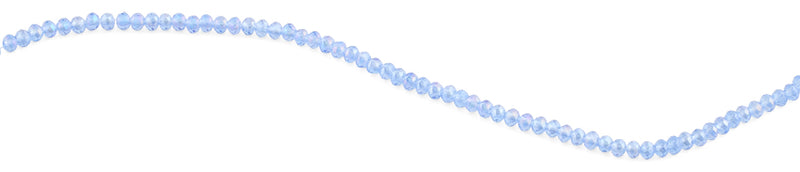 3mm Light Blue Faceted Rondelle Glass Beads