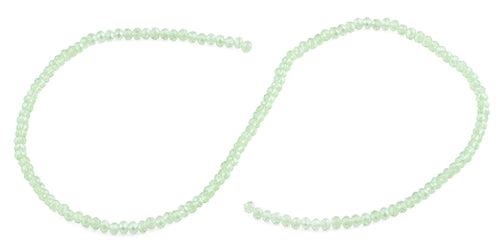 3mm Light Green Faceted Rondelle Glass Beads