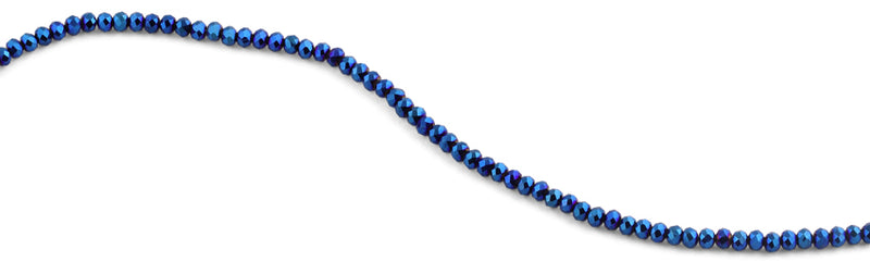 3mm Navy Blue Faceted Rondelle Glass Beads