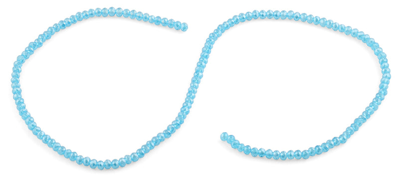 3mm Teal Faceted Rondelle Glass Beads