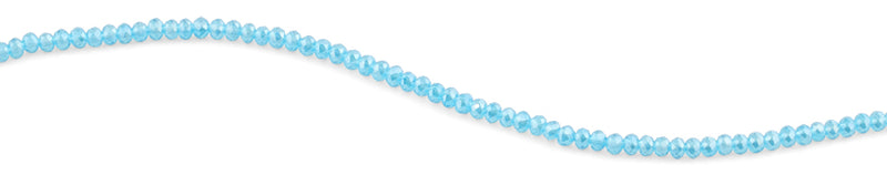 3mm Teal Faceted Rondelle Glass Beads