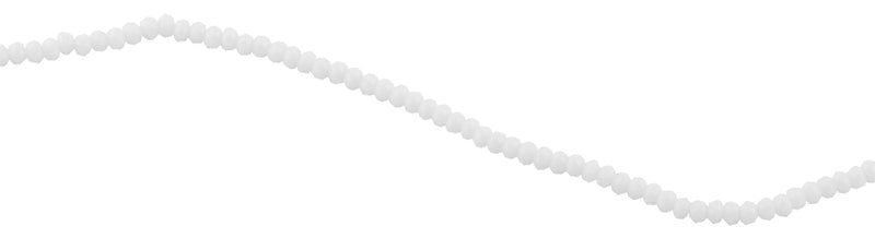 3mm White Faceted Rondelle Glass Beads