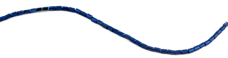 3X6mm Dark Blue Rectangle Faceted Crystal Beads
