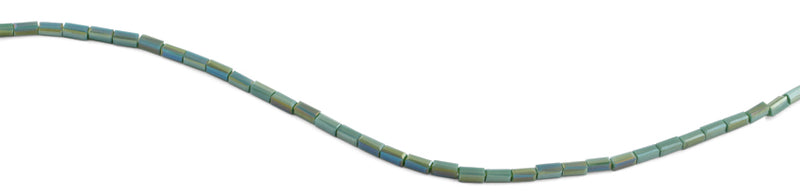 3X6mm Green Rectangle Faceted Crystal Beads