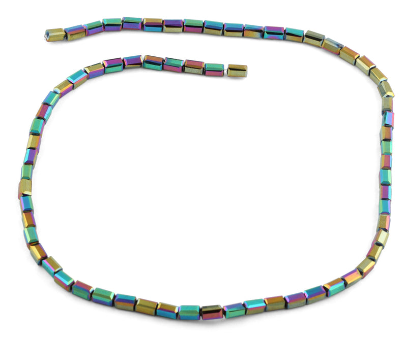 3X6mm Rainbow Rectangle Faceted Crystal Beads