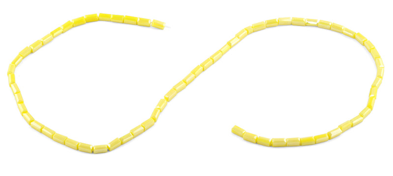 3X6mm Yellow Rectangle Faceted Crystal Beads