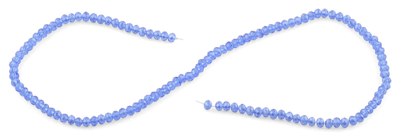 4mm Blue Faceted Rondelle Crystal Beads