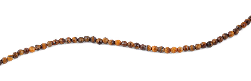 4mm Brown Tiger Eye Faceted Gem Stone Beads