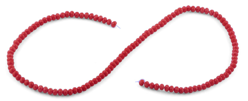 4mm Crimson Faceted Rondelle Crystal Beads