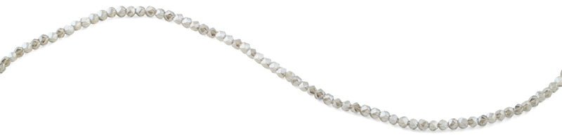 4mm Dark Grey Twist Round Faceted Crystal Beads