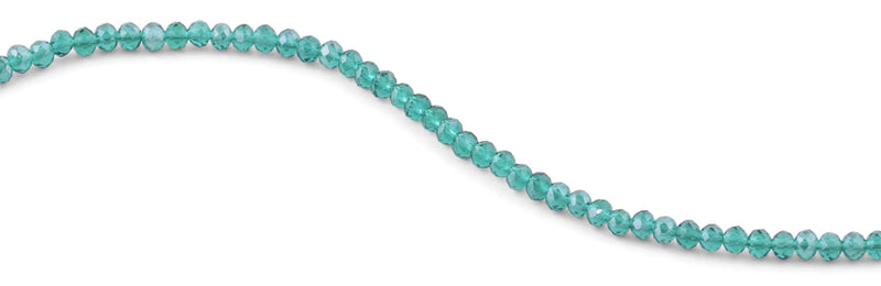4mm Emerald Faceted Rondelle Crystal Beads