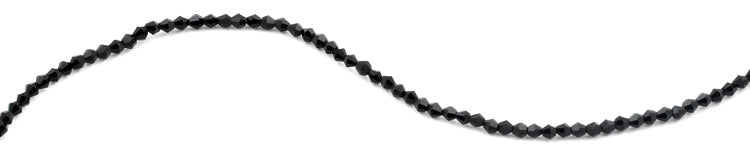 4mm Faceted Bicone Black Crystal Beads