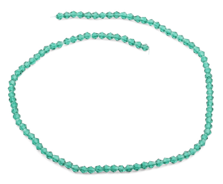 4mm Faceted Bicone Emerald Crystal Beads