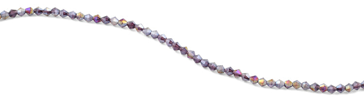 4mm Faceted Bicone Purple Velvet Crystal Beads