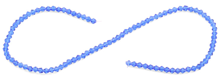 4mm Faceted Bicone Sapphire Crystal Beads