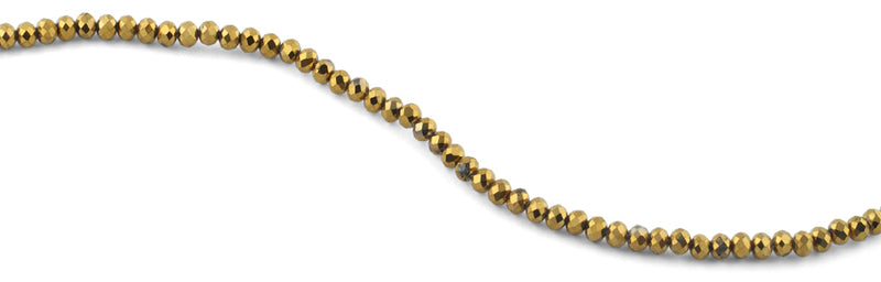 4mm Gold Faceted Rondelle Crystal Beads