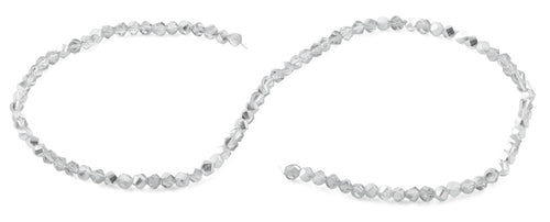 4mm Grey Twist Round Faceted Crystal Beads