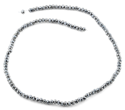 4mm Metallic Faceted Rondelle Crystal Beads
