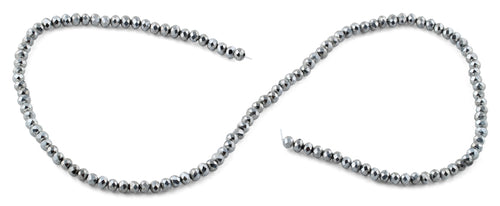 4mm Metallic Faceted Rondelle Crystal Beads