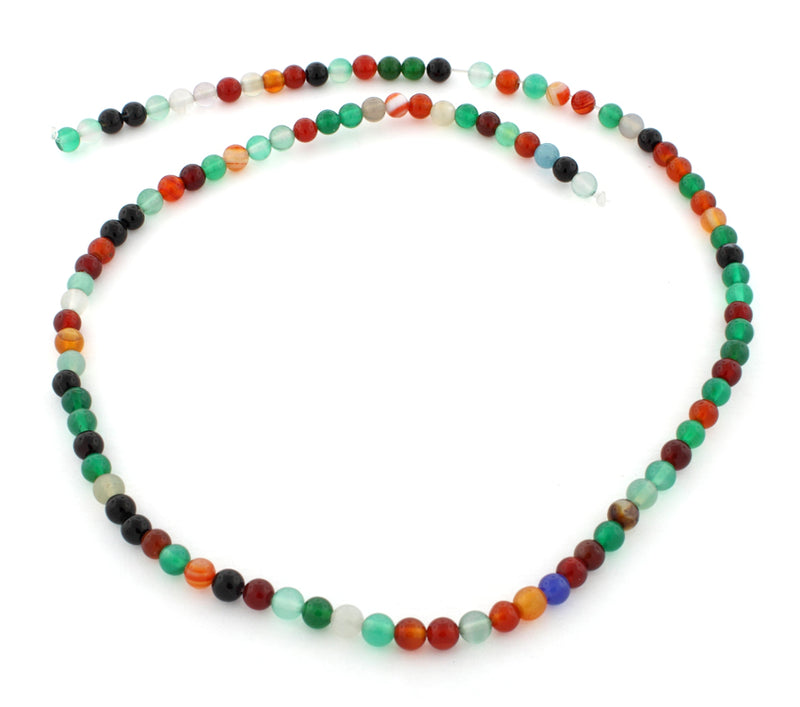 4mm Multi Color Round Gem Stone Beads