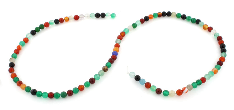 4mm Multi Color Round Gem Stone Beads