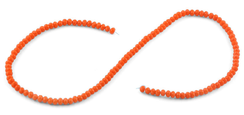 4mm Orange Faceted Rondelle Crystal Beads