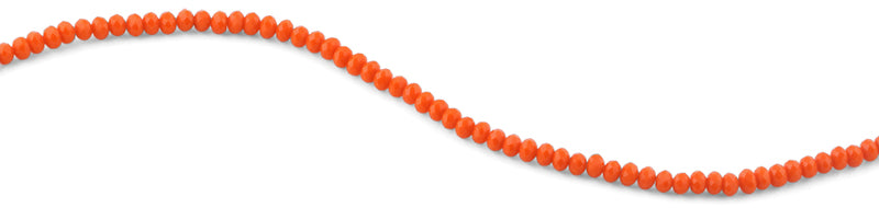4mm Orange Faceted Rondelle Crystal Beads