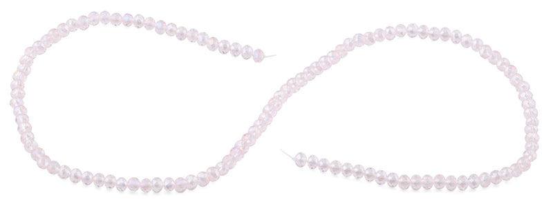 4mm Pink Faceted Rondelle Crystal Beads