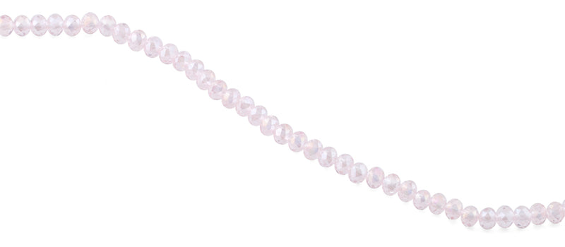 4mm Pink Faceted Rondelle Crystal Beads