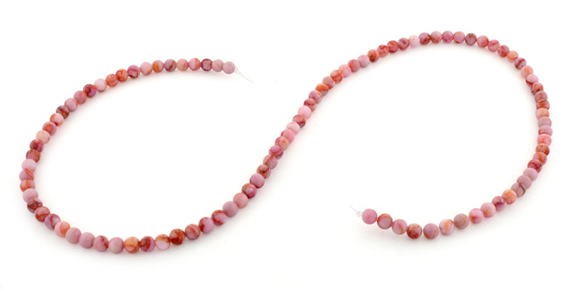4mm Pink Matrix Jasper Round Gem Stone Beads