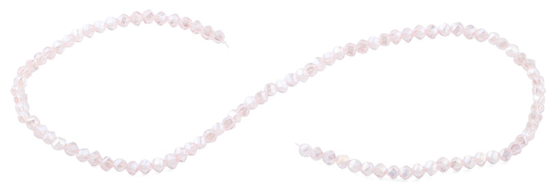 4mm Pink Twist Round Faceted Crystal Beads