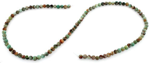 4mm Plain Round Green Turquoise Gem Stone Beads