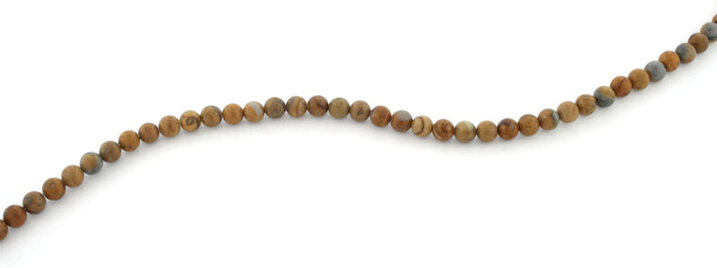 4mm Plain Round Picasso Gem Stone Beads