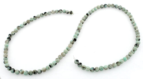 4mm Plain Round Sesame Jasper Gem Stone Beads
