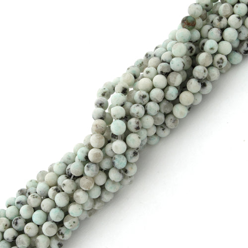 4mm Plain Round Sesame Jasper Gem Stone Beads