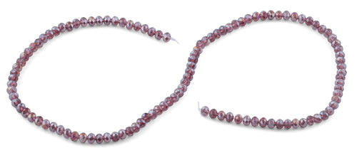 4mm Purple Faceted Rondelle Crystal Beads